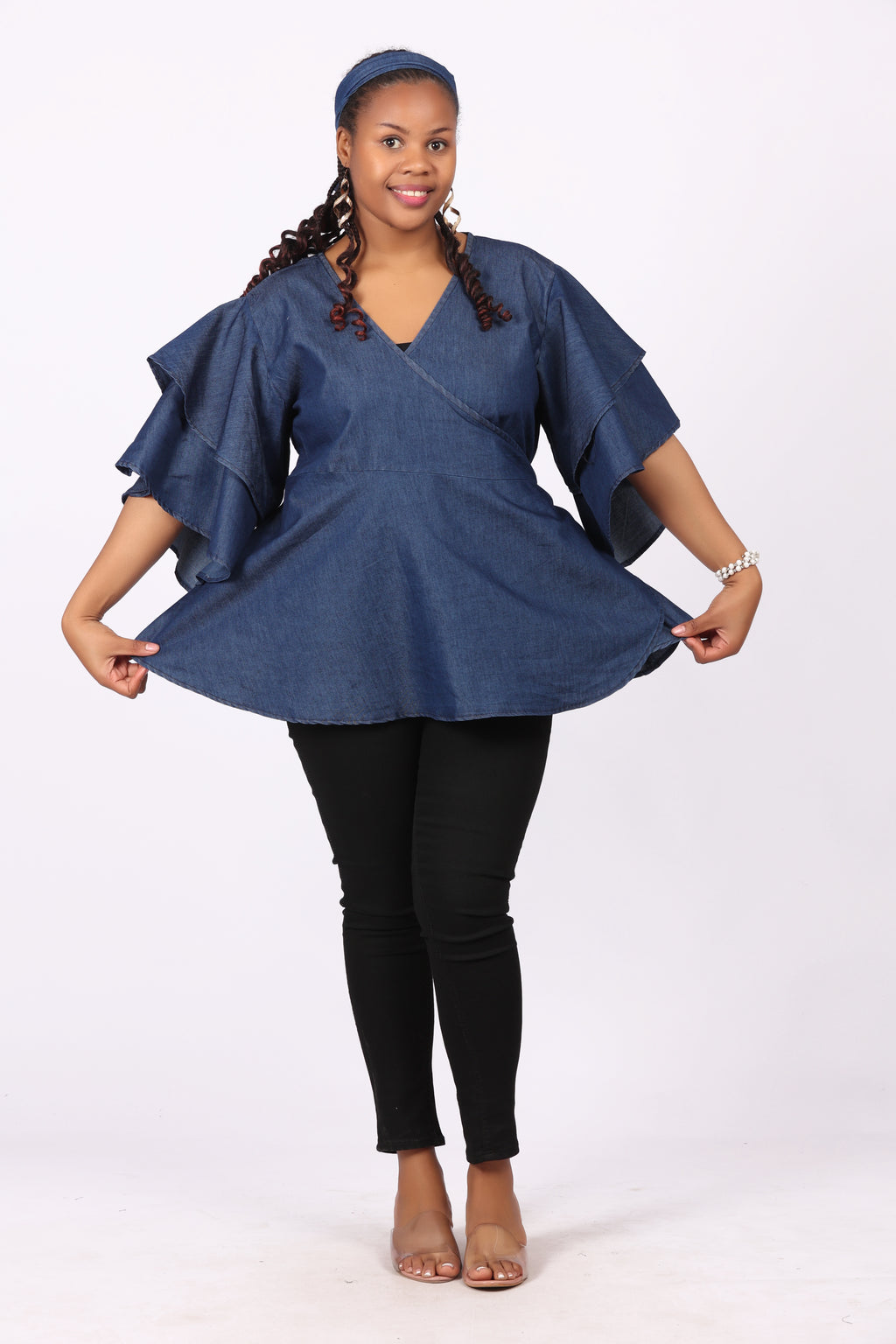 Denim Wrap Top