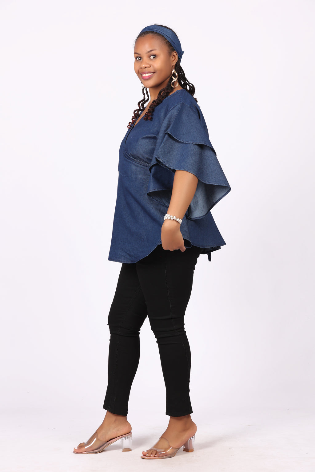 Denim Wrap Top