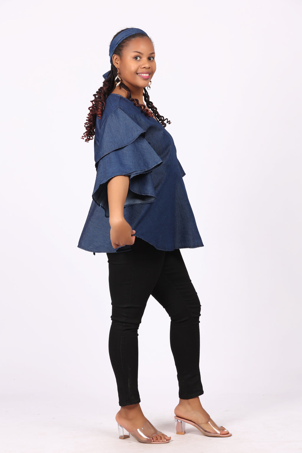 Denim Wrap Top