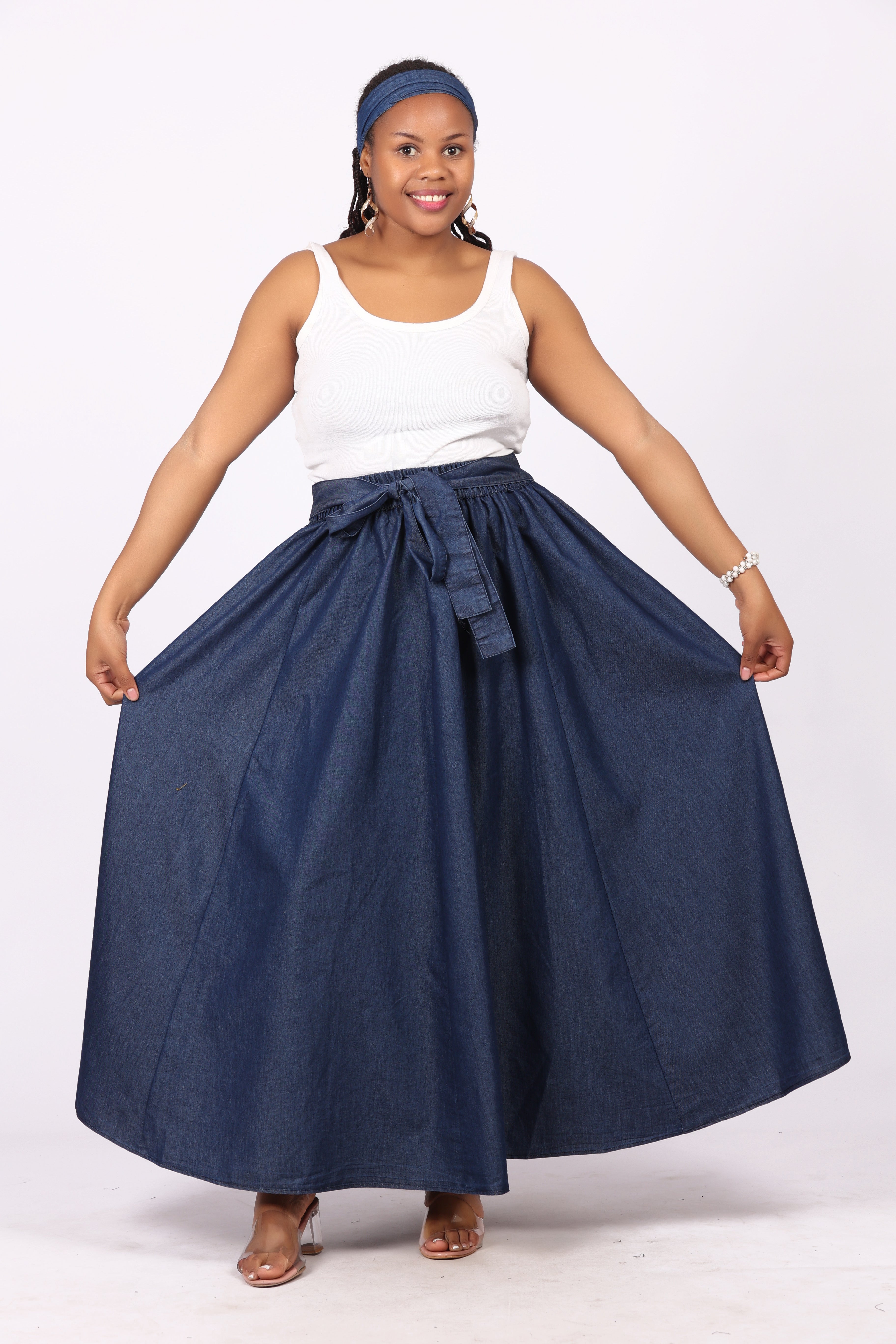 Denim Maxi Skirt – Kavazi