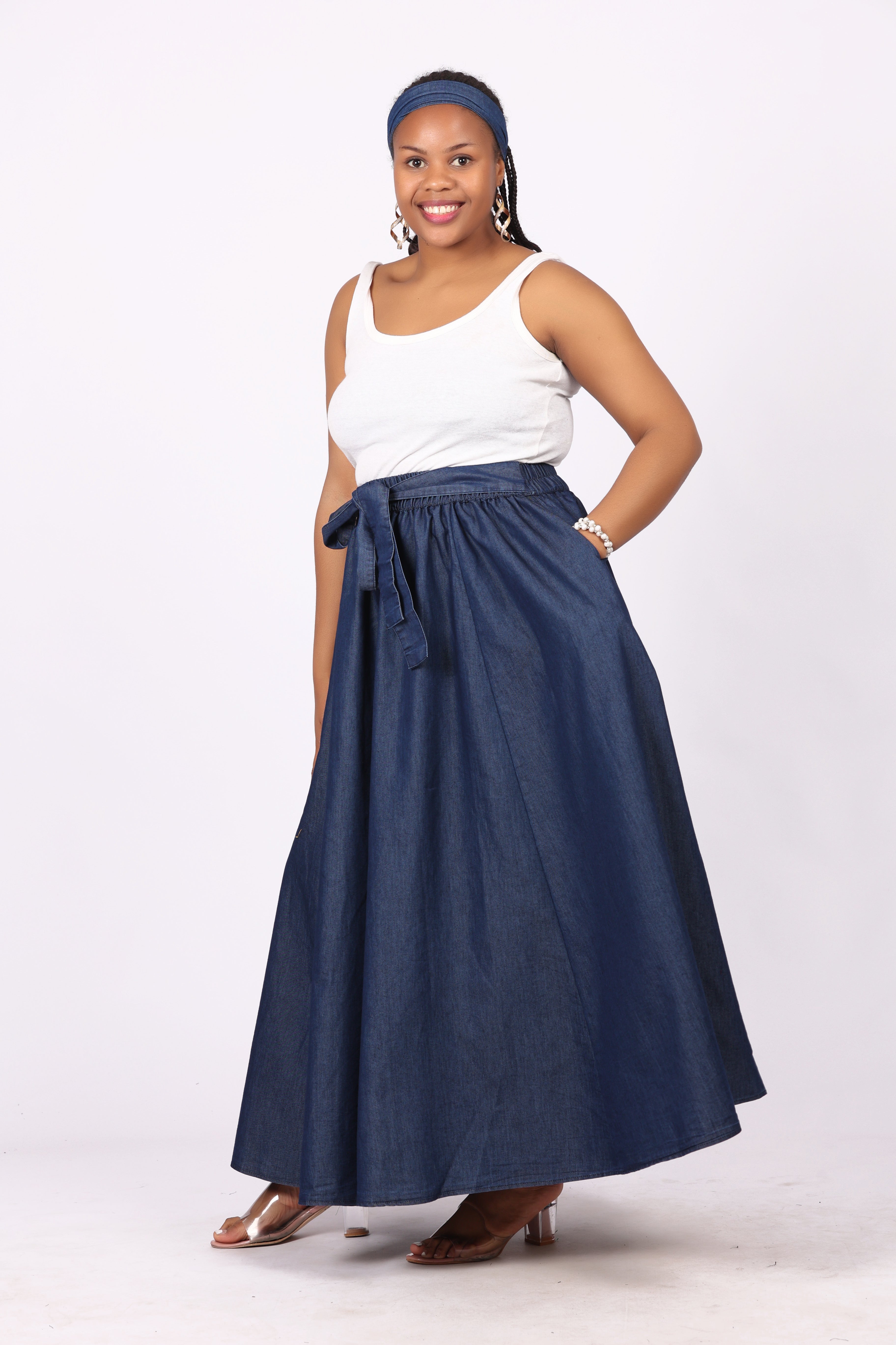 Denim Maxi Skirt – Kavazi