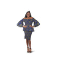 Skirt And Top Set, Ankara Free Size, Hand Frill, Knee Length
