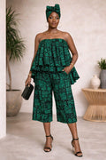 Tube Top With Capri And Head Wrap