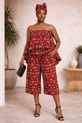 Tube Top With Capri And Head Wrap