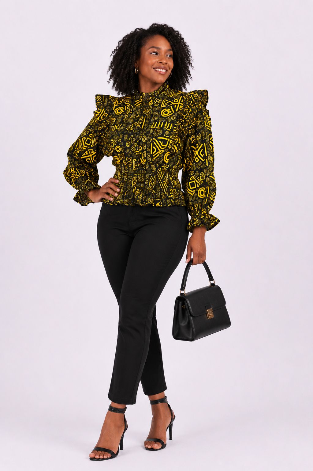 Ankara Puff Sleeve Top