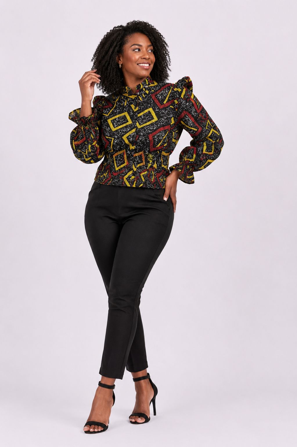 Ankara Puff Sleeve Top