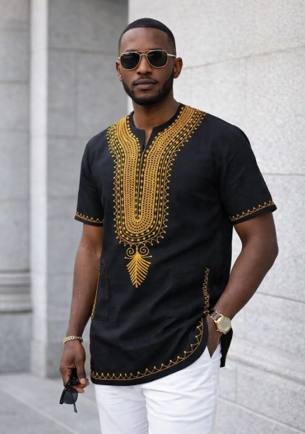 Mens Embroidery Shortsleeve Shirt