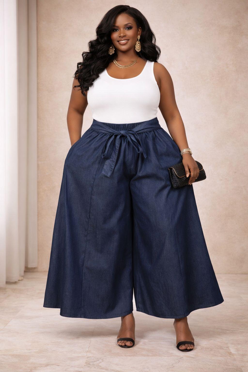 Denim Plazo Pant