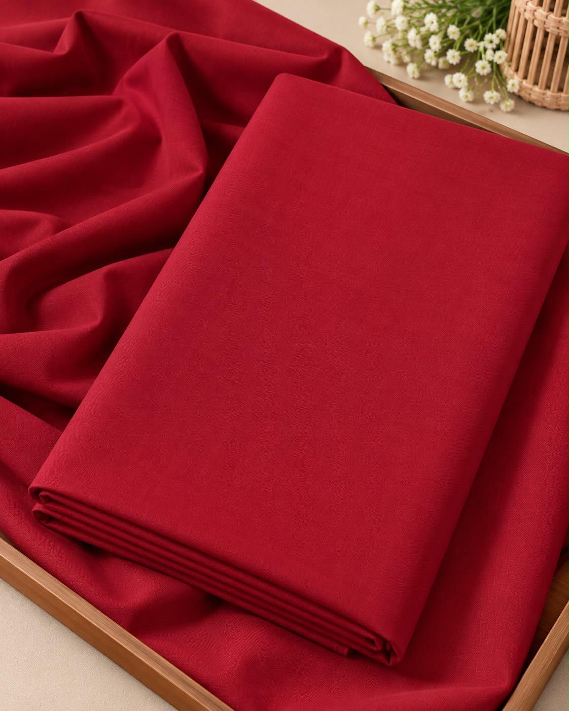 Ruby Red Solid Cotton Fabric – 6-Yard Piece