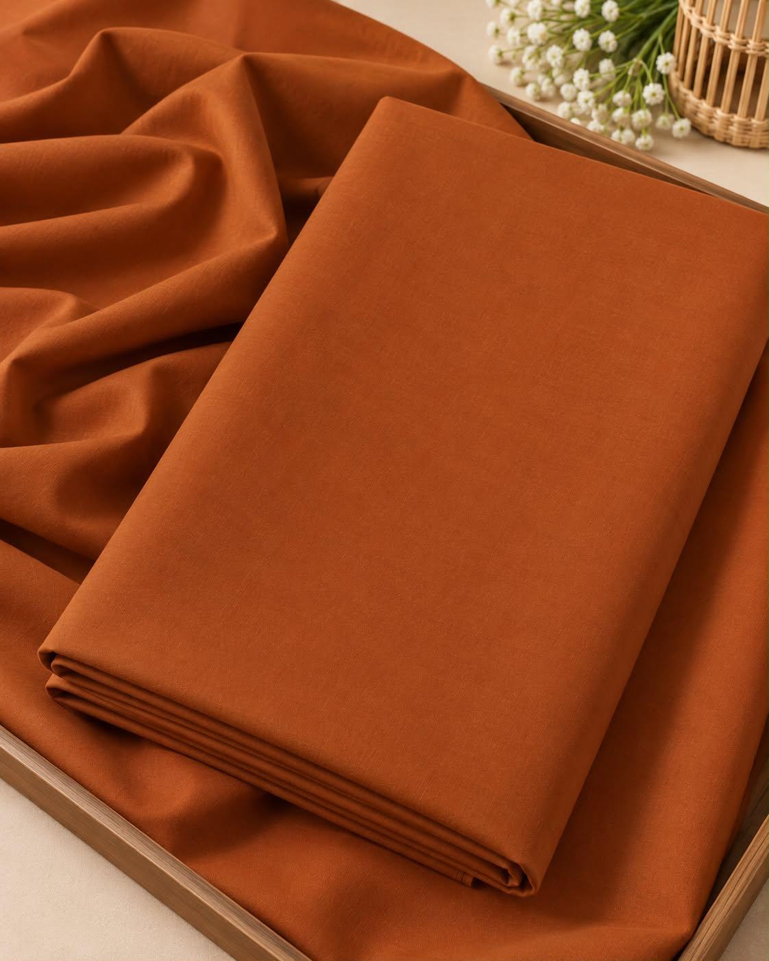 Burnt Sienna Solid Cotton Fabric – 6-Yard Piece
