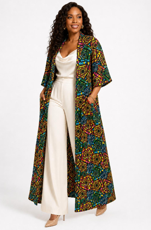 Long duster with matchog head wrao