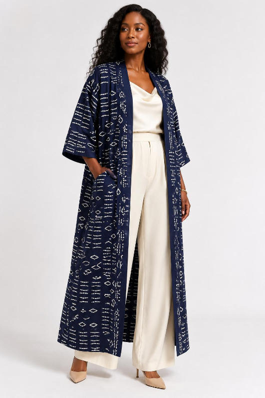Long duster with matchog head wrao