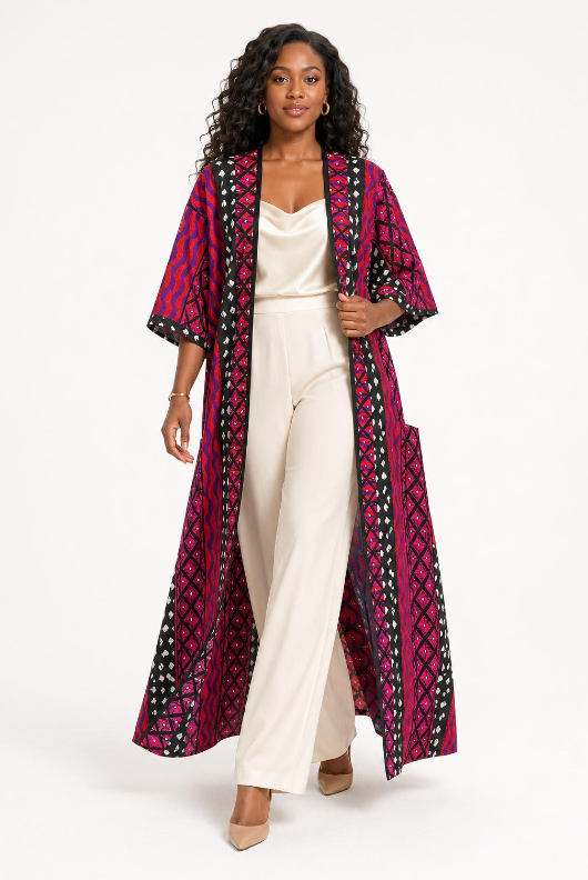 Long duster with matchog head wrao