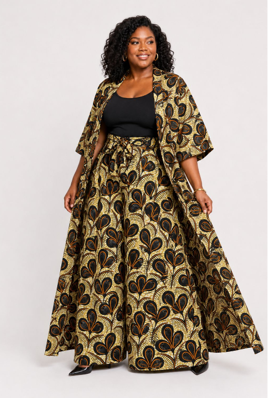 Duster and Palazoo Pant with matching head wraps