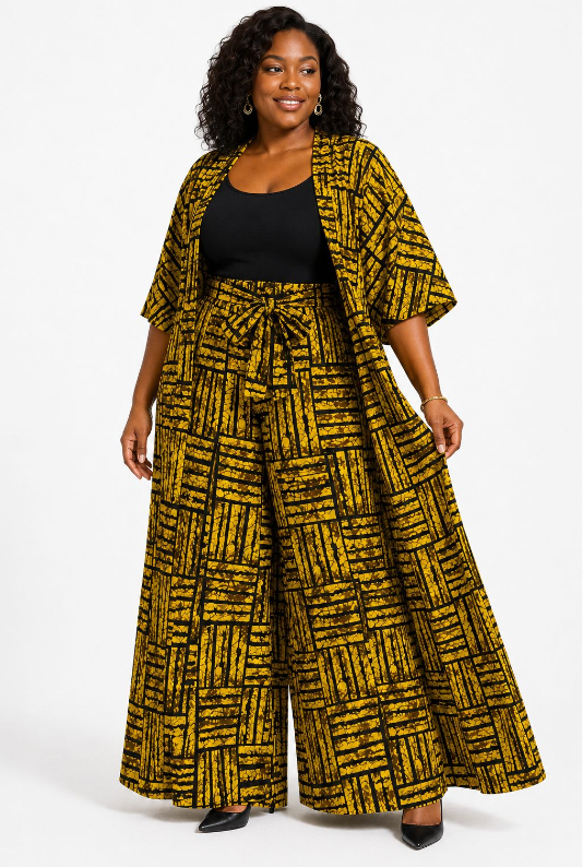 Duster and Palazoo Pant with matching head wraps