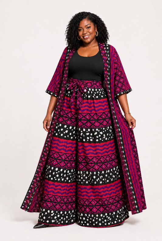 Duster and Palazoo Pant with matching head wraps