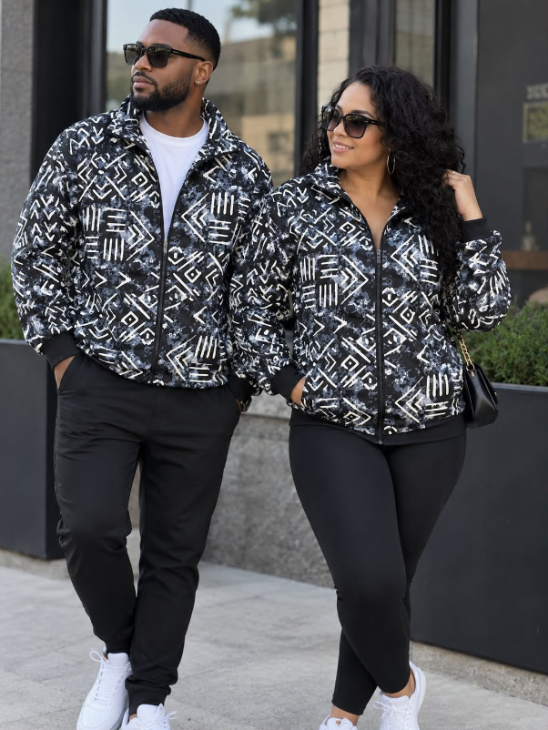 Ankara Puff Bomber Jacket