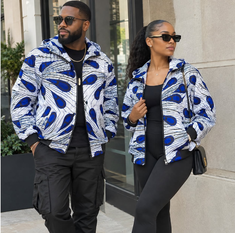 Ankara Puff Bomber Jacket