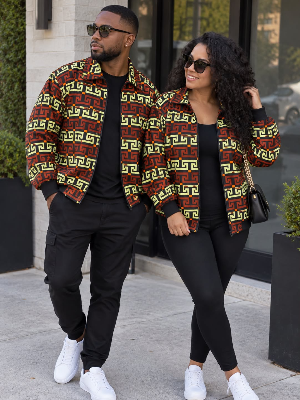 Ankara Puff Bomber Jacket