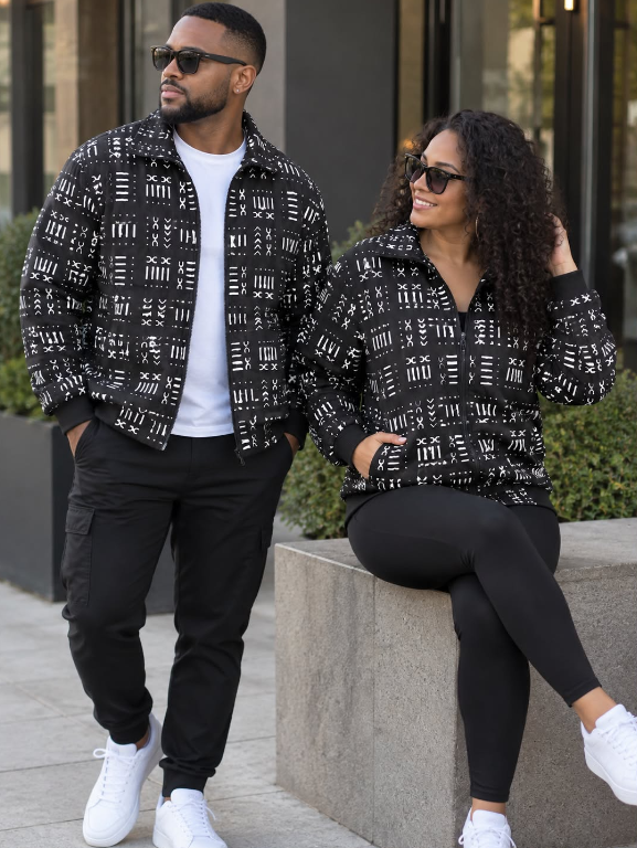 Ankara Puff Bomber Jacket