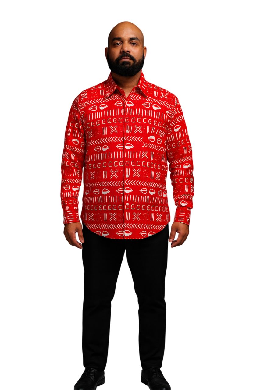 long Sleeve Men Ankara Shirt