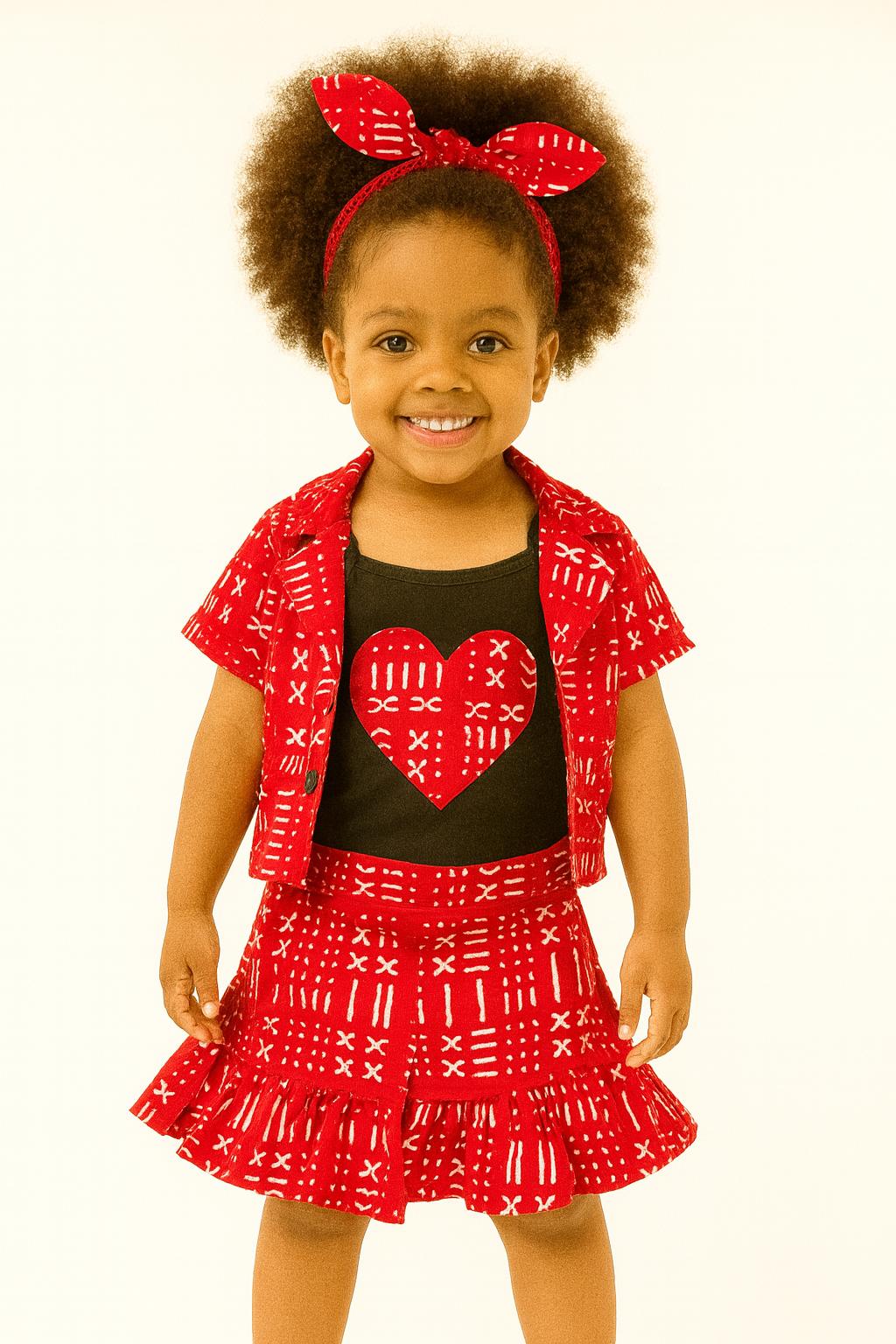 Girls 4 Pc Set (Skirt, Jacket, Top And Head Band)