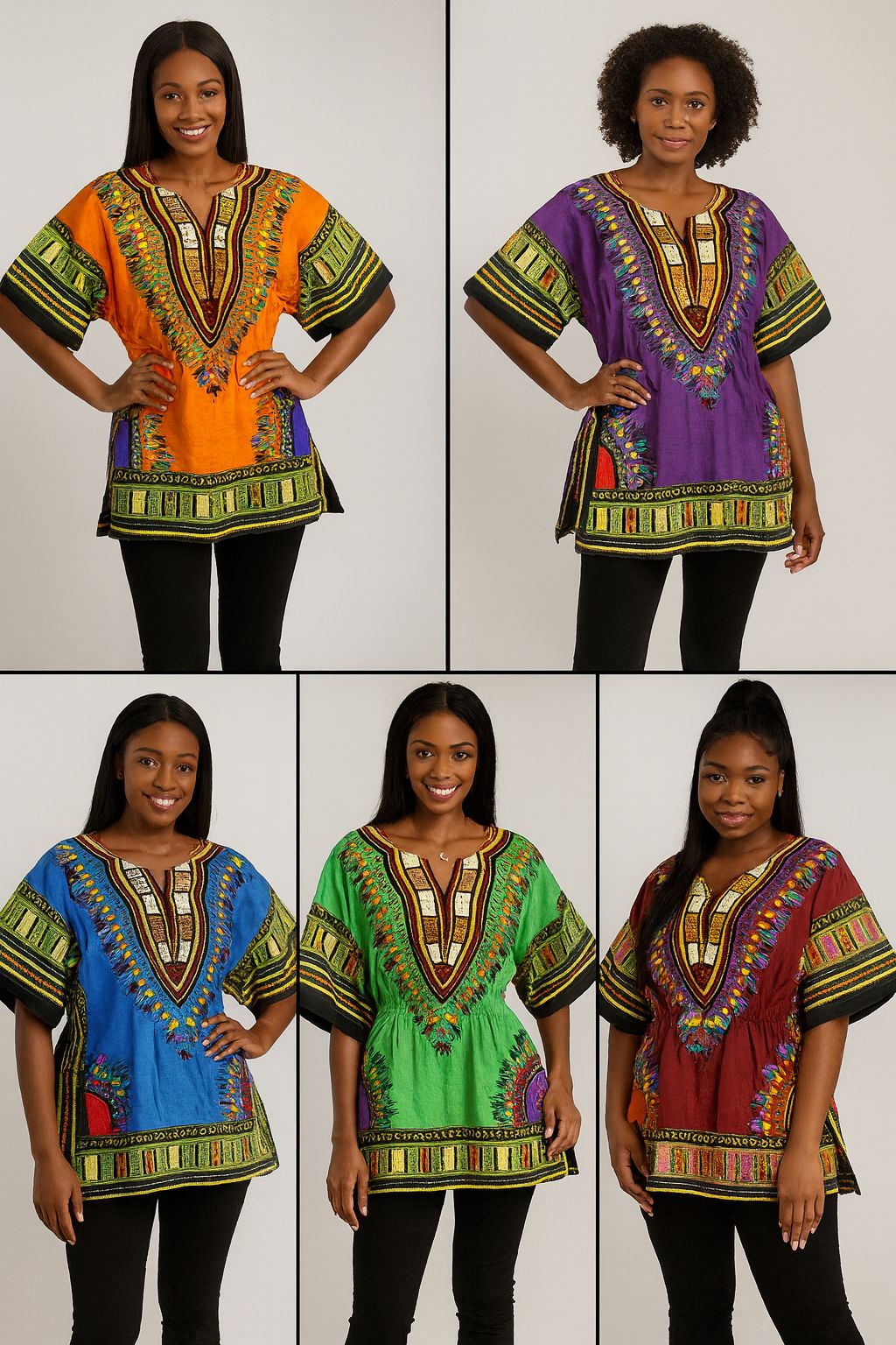 Women Dashiki Top with Elastic