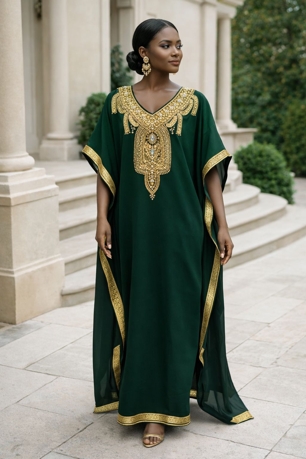 Silk Stone Embroidery Kaftan