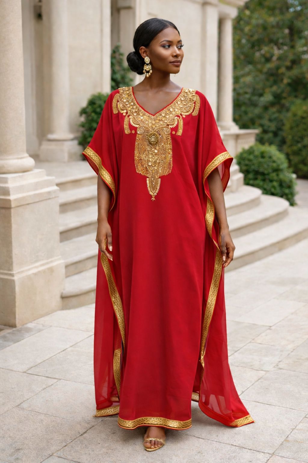 Silk Stone Embroidery Kaftan