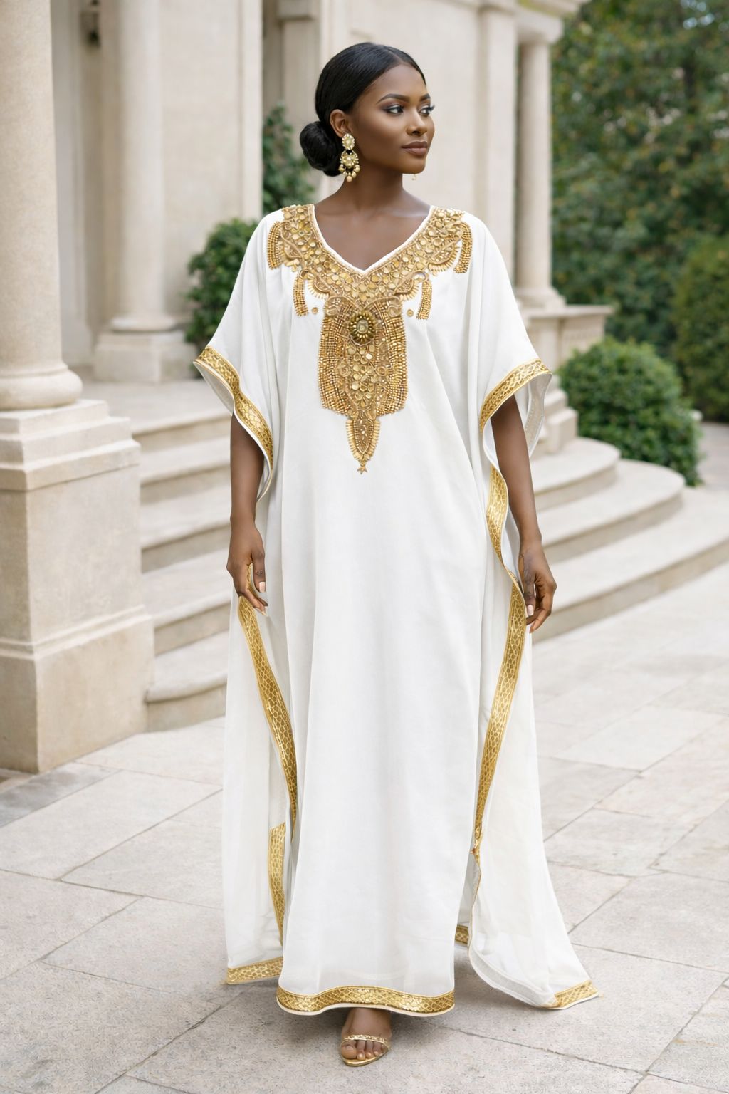 Silk Stone Embroidery Kaftan