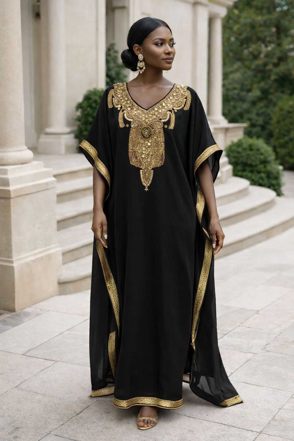 Silk Stone Embroidery Kaftan
