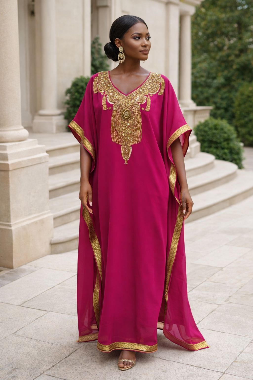 Silk Stone Embroidery Kaftan