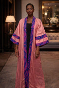 Solid and Ankara Mix Long Kimono