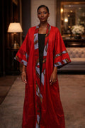 Solid and Ankara Mix Ling Kimono