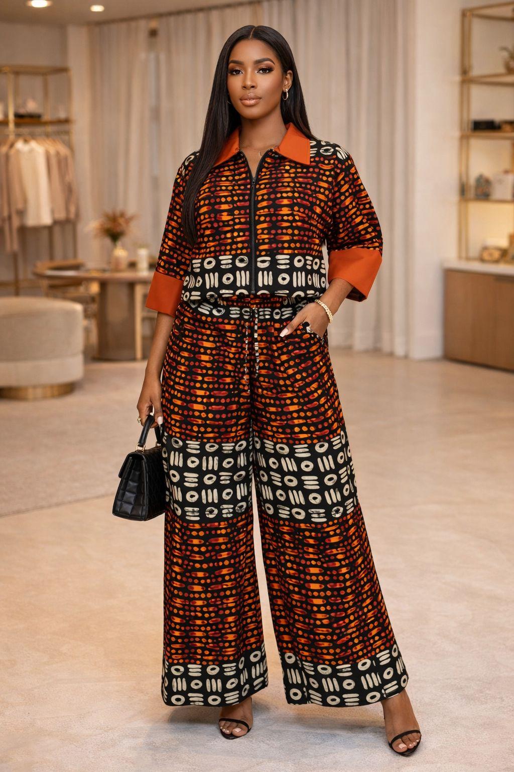 Pant and top with front  zipper