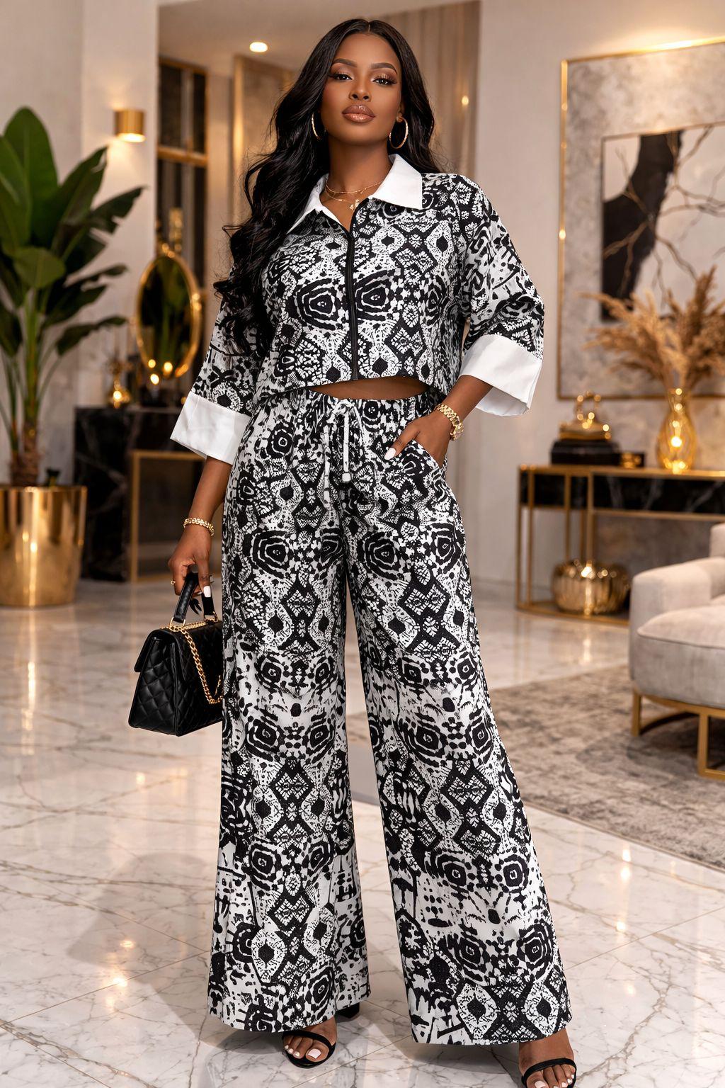 Pant and top with front  zipper