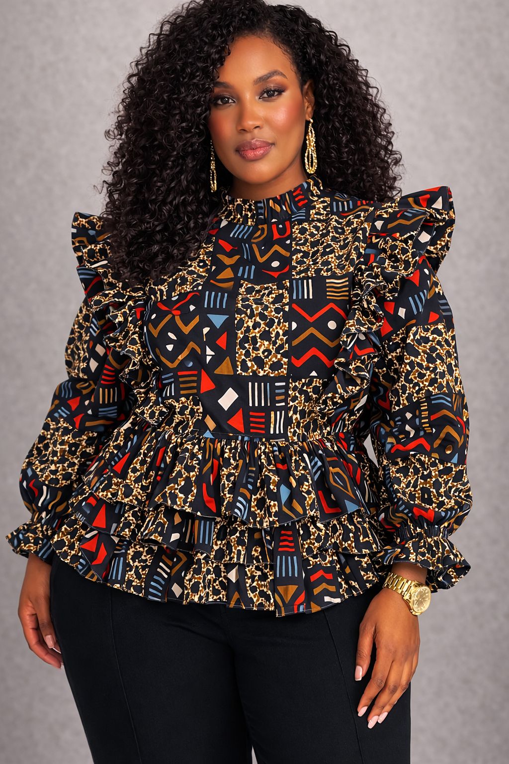 KVZ810- WOMEN ANKARA BOSS LADY TOP