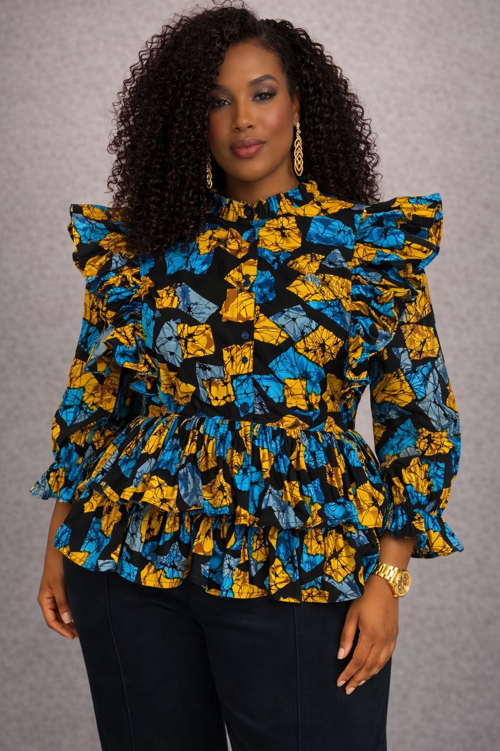 KVZ810- WOMEN ANKARA BOSS LADY TOP