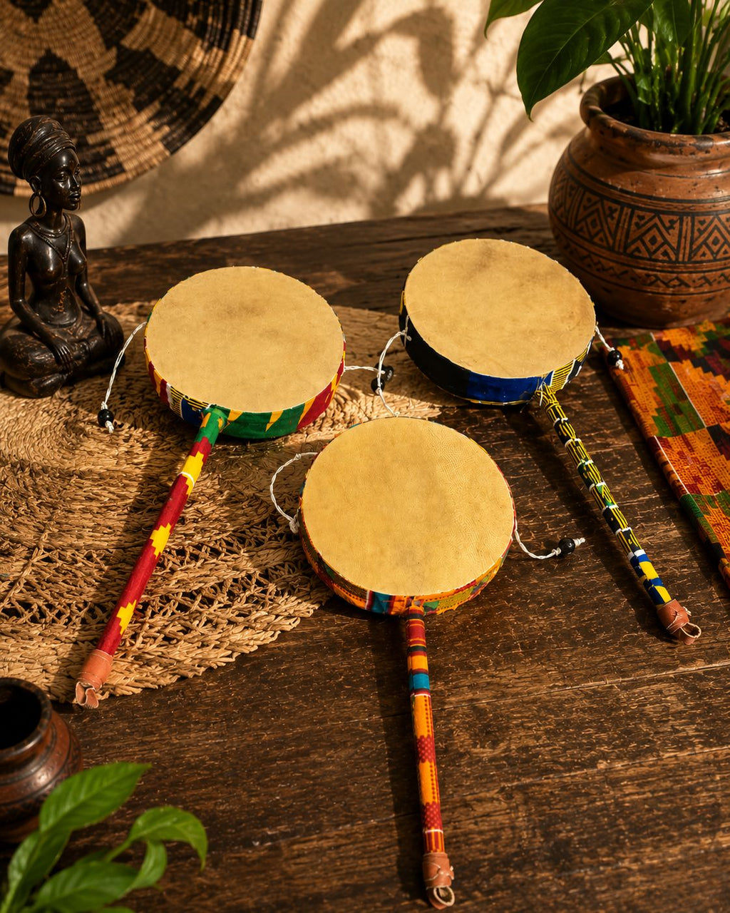 Ghanian Kente Tic Toc Drum X 03