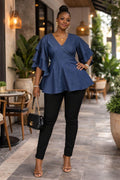 Denim Wrap Top