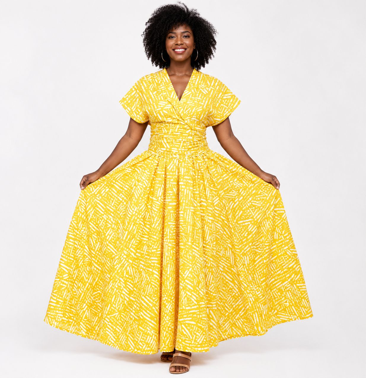 African Print Infinity Maxi Dress With Headwrap: Ankara Cotton Wrap Gown