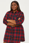 Women Check Shirt Dress