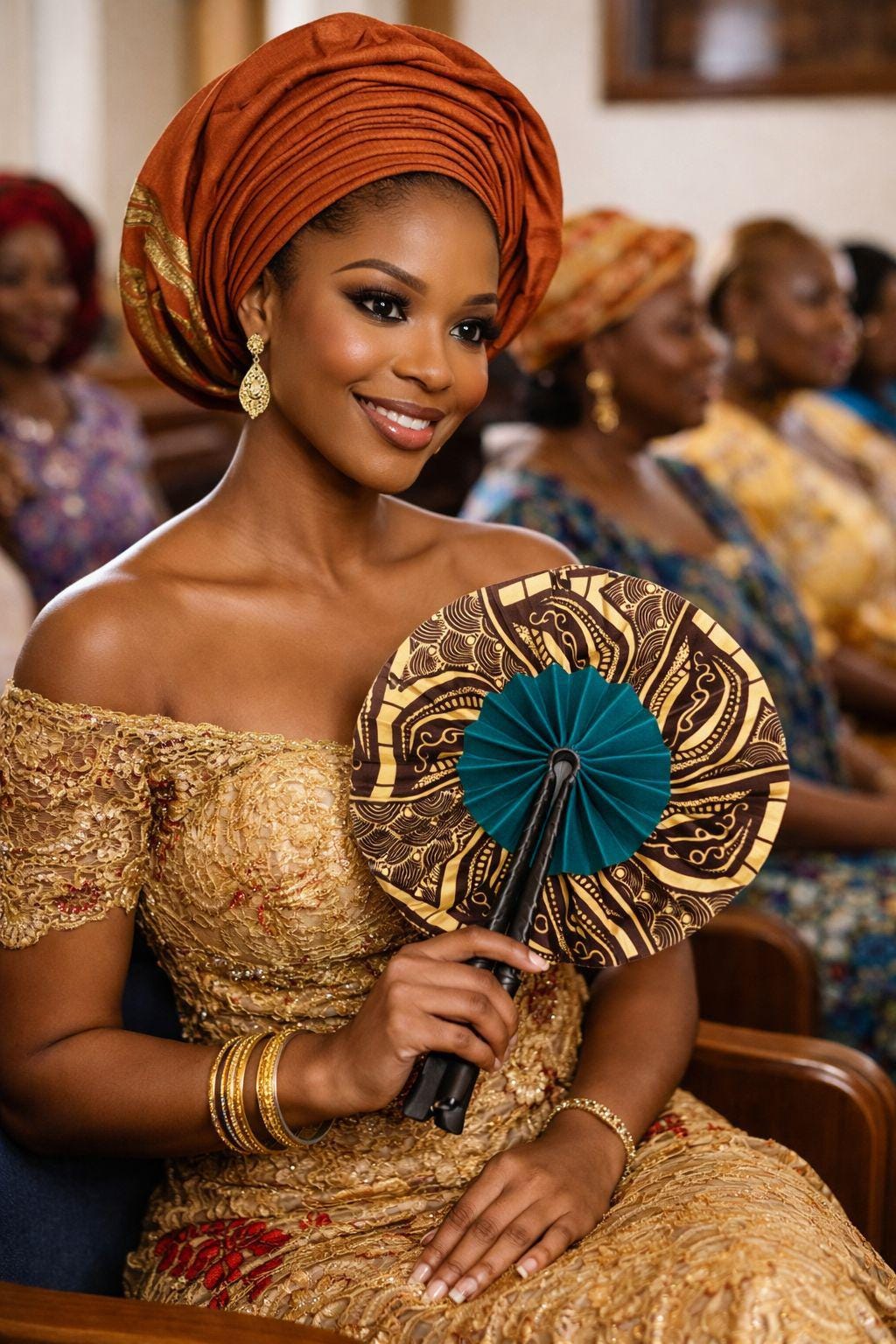 African Print Hand Fans: Assorted Bold Colors, Made in Ghana -(20pcs )