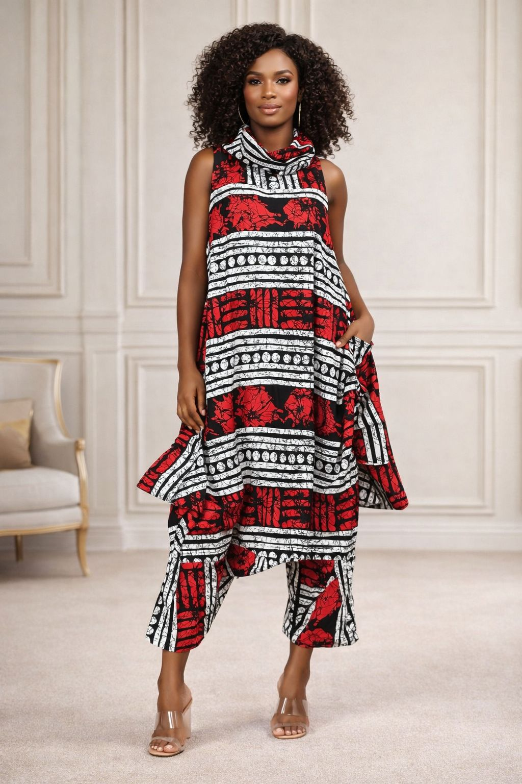 Zipneck Poncho With Head Wrap  - Free Size